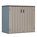 HOMSPARK Outdoor Storage Shed 37 Cu.Ft, All-Weather Resistant Resin Garden Sheds & Outdoor Storage Clearance with Floor, Double-Layer Plastic Tool Sheds for Patio, Garden & Lawn (Shallow Brown)