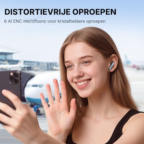 EarFun Air Pro 4i draadloze oordopjes met noise cancelling, Hi-Res geluid met LDAC, 6 AI-ENC microfoons, 40 uur speeltijd, ruimtelijke audio, multipoint-verbinding, Bluetooth 5.4, draadloos opladen - Afbeelding 5