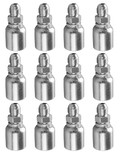 12 Pcs Hydraulic Hose Connector 3/8 Inch Hose x 3/8 Inch 37 ° Male Head Fit for Dayco Weatherhead U-Series