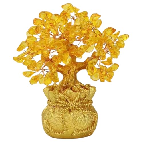 Whyzsjnclg Kristall-Geldbaum, Geldbäume, 17, 8 cm große goldene...