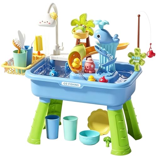 Table à eau pour jardin et plage avec pompe à eau et jouets de pêche d'été