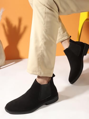 Image of Carlton London Men's Chelsea Slip-On Round Toe Comfortable Boot