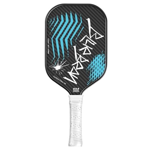Pickleball Paddles,USAPA,Carbon Fiber Pickleball Paddle with 16MM Polymer Honeycomb Core Provides Lighter Weight&Higher Grit&Spin,Engineered for Professional Players,BlueBean (Blue)