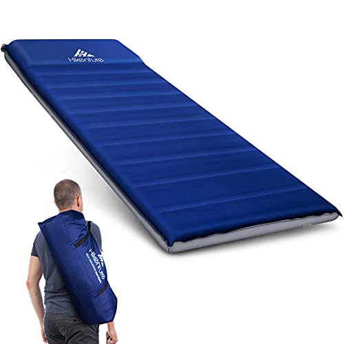 Hikenture Self Inflating Camping Mattress Pad with Pillow, 9.5 R Value UltraThick Sleeping Pad for 4-Season, 3 inches Foam Camping Mat with Better Support, Insulated Camping Pad for Tent, Car Camping