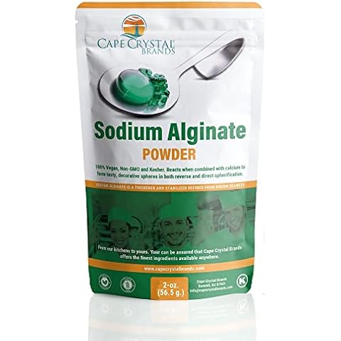 Sodium Alginate 100% Food Grade | Natural Thickening Powder & Gelling Agent for Cooking (2-oz.) Cover