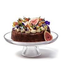salt&pepper Ogin Glass Footed Cake Plate 28 x 10cm, Clear