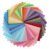 TIESOME 50 Stück Baumwollstoff Patchwork, 10cm x 10cm Einfarbige Stoff Bunte Stoff Paket Cotton Fabric Squares Stoffpakete Zum Nähen für Patchwork Quilten Nähen DIY Handwerk Nähmuster