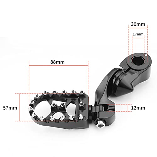 Bravema Motorcycle Highway Foot Pegs, Footpeg Pedals, 1.25 Inch Highway Bar Footpegs Fit For Harley Touring Honda Kawasaki Suzuki Yamaha (Middle Size) #TOP6