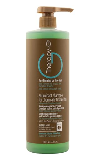 Therapy-G Antioxidant Shampoo For Chemically Treated Hair For thinning, fine hair and anti hair loss. Hair regrowth and color protector Liter 33.8 oz
