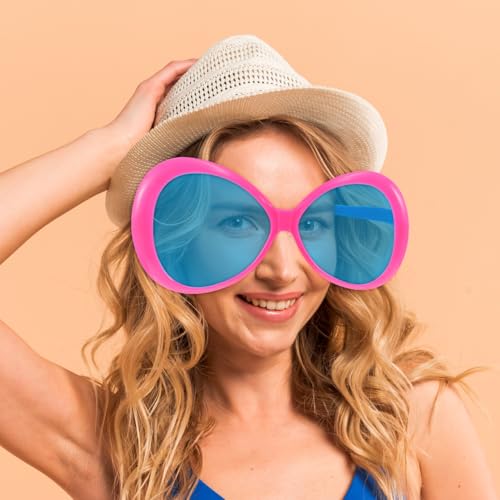 Milisten 2 Pièces Lunettes de Soleil Hawaïennes Géantes Lunettes de Fête pour Adultes pour Décorations de Luau – vue 6