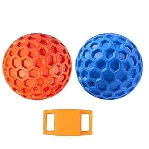 Dog Squeaky Balls, 2 Pack Dog Toys for Aggressive Chewers Large Medium Breed, Durable Tough Chew Toys for Dogs, Natural Rubber Dog Balls Interactive Dog Toy