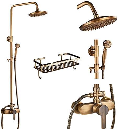 Robinet de douche laiton antique anti-corrosion avec bec pivotant pour baignoire
