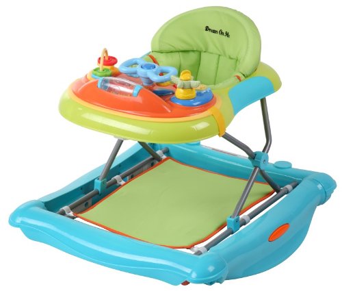 Dream On Me 2 in 1 Crossover Musical Walker and Rocker, Blue
