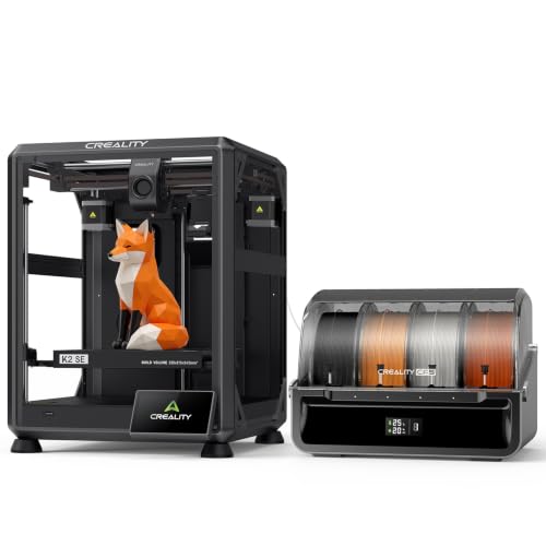 Image of Creality K2 SE Combo 3D Printer, Support Multicolor Printing with CFS, 500mm /s High-Speed Printing, Auto Leveling, Vibration Control, Compact Desktop Upgrate 3D Printer, Print Size 220x215x245mm