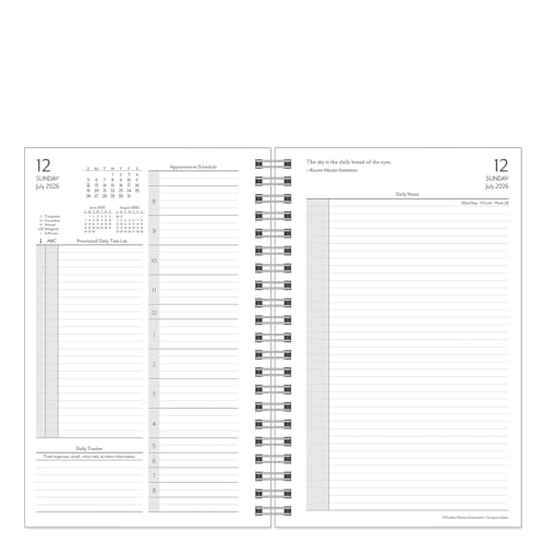 FranklinCovey - Compass Wire-Bound Planner Refill | Two Pages Per Day (Classic Jul 2026 - Jun 2027)