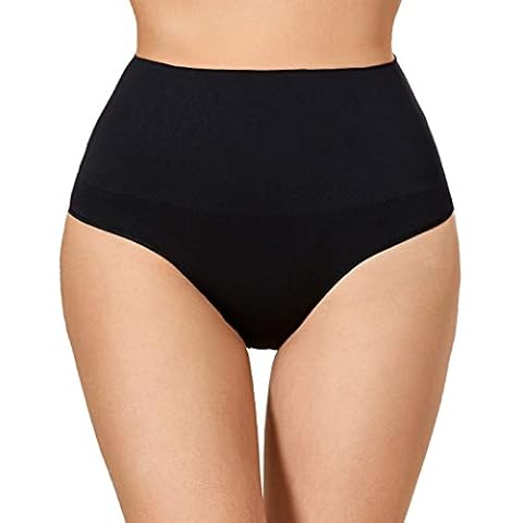 LAUDINE Women's Tummy Control Panties Seamless Plus Size Shapewear Black 14 Cover