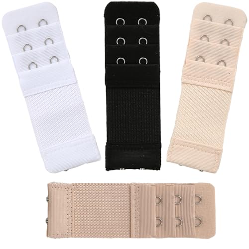 Image of Bra Strap Extenders, Women Elastic Extensions Bra Extender Set, 6 Piece,Skin,White,Black