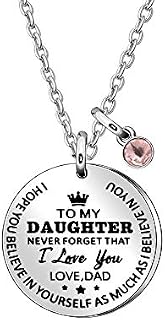 HEYEJET Daughter Jewellery To My Daughter Necklace from Dad Inspirational Gift Never Forget That I Love You Forever Birthday Gift Graduation Gifts