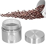 Coffee Canister, Stainless Steel Jar with Lid Airtight Food Storage Container with Clear Window Glas