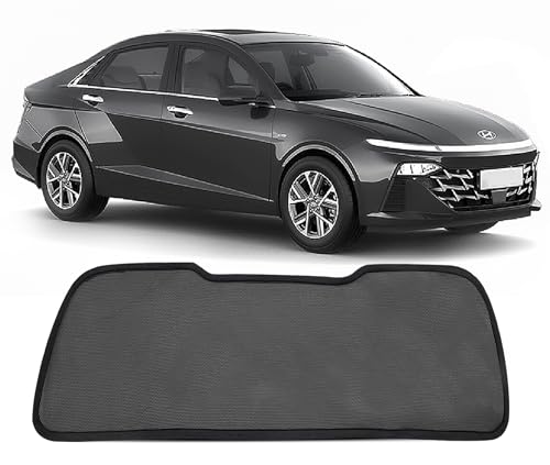Image of Autofact Dicky Curtain for Verna 2022-2025 | Custom Fit Rear Windshield Sunshade | Foldable Mesh | Privacy & Cooling Car Accessory | Car Rear Sun Shade UV Block Easy Install Durable Black Mesh