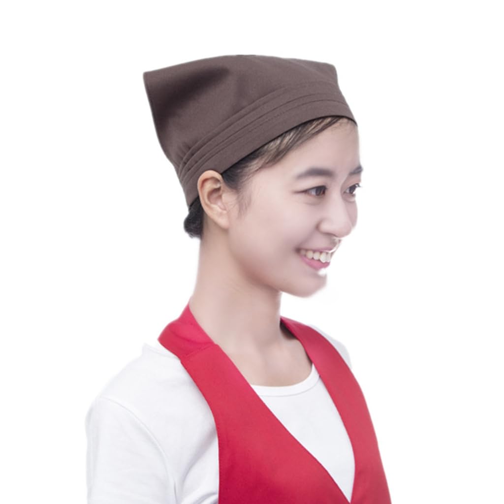 Elnwnnkc Embroidered Cotton Triangle Headscarf Waitress Staff Head Cover Fashion Headwear Suitable for Restaurant Bakery And
