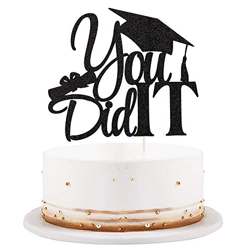 Lveud I Did It Cake Topper - Congrats Grad Cake Toppers - Graduation Party Decorations (Black) #TOP10