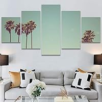 SIGNWIN 5 Panel Canvas Wall Art Palm Tree for Home Decorations Ready to Hang - 60