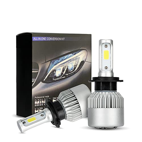 Kit de conversión de bombillas LED para faros delanteros de coche, bombilla LED COB H7 de alta potencia, 6500 K, 8000 lm, 72 W H/L, faros LED de doble haz alto y bajo