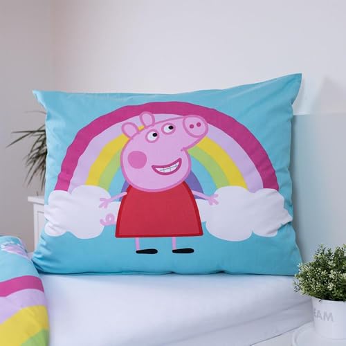 Evita alergias con la funda de edredón Peppa Pig Rainbow individual de algodón transpirable 6