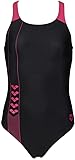 ARENA Mädchen Linear Serigraphy Jr Swim Pro One Piece Badeanz ge, Black-freak Rose, 164 EU