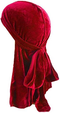 Naiflowers Unisex Men Women's Fashion Elegant Velvet Bandana Hat Durag Rag Tail Headwrap Headwear