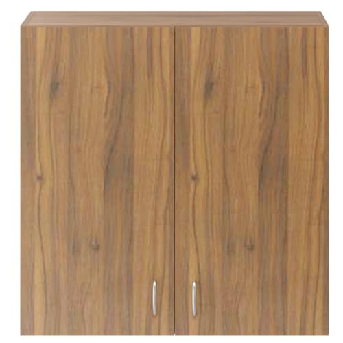 Image of VIKI Furniture |Buffet Modular Kitchen Wall Cabinet - Two Door Cabinet | Space Saving Rack for Spices | DIY Home Storage Cupboard (Brussel Walnut - 30D x 80W x 80H cm) | 1 Year Warranty