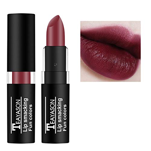 Preisvergleich Produktbild Lippenstift,2019 Neuer langlebiger Lipgloss Wasserdichter Flüssiger Mattlipgloss-Lipliner Cosmetics Dunkler Nackt Farbe Vampir Lipstick Make up Kosmetik