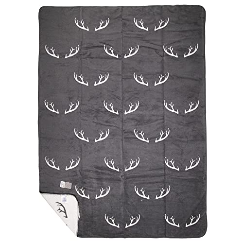 Mars & More Manta con diseño de cornamento, color gris, beige, XL, 150 cm x 200 cm Cover