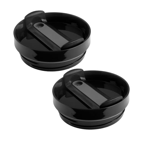 Bojueshaw 2pcs 40oz Tumbler Replacement Lids,No Spill,Splash Resistant,BPA-Free Cup Covers with Straw Hole for Travel and Daily Use(Black)