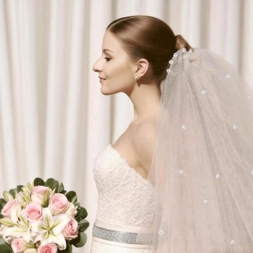 Mini pinces à cheveux perles blanches pour coiffure quotidienne et fête de mariage - 5