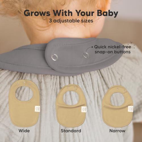 Image of KeaBabies 8-Pack Organic Baby Bibs for Drooling and Teething (Terracotta) | Soft Cotton Bibs for Baby Girl, Boy, Extra Absorbent, Easy to Clean & Put On, Toddler, Newborn, Infant 0-24 Months