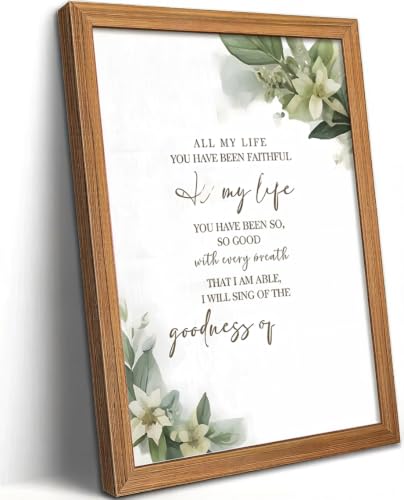RYZopmuy Framed All My Life You Have Been Faithful Christian Wall Art