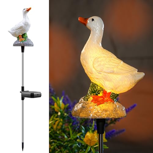 Statue de jardin solaire oie cadeau unique 73cm passionnés de nature