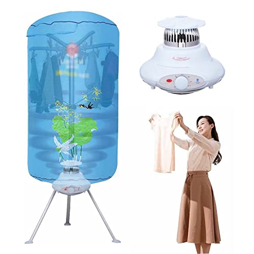 Timer Clothes Dryer Household Electric Heated Airer, Electric Heated Clothes Airer Drying Racks for Washing, 1000W Matal Drying Hanger with 12 Clip, Warm Air Dryer Heater, Suitable for All Fabrics (C