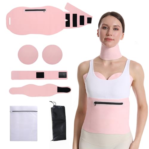 7PCS Castor Oil Packs Wrap Kit, Reusable Adjustable Organic Castor Oil Pack Cold/Hot Therapy for Liver Detox Storage Bag for Aid Comfort Sleep Digestive Constipation Inflammation, Machine Washable