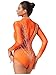 Winnrchan Women's Rhinestone Ballet Artistic Gymnastics Dance Leotard Dance Unitard Training Jumpsuit Orange X-Large