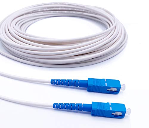Elfcam - Cable de Fibra Óptica SC/UPC a SC/UPC Monomodale Simplex LSZH, Blanco (5M)