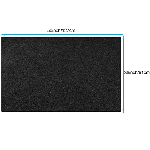 Fire Resistant Fireplace Hearth Rug, Rectangular Hearth Pad Polyester Trim Non Slip Mat Protects Floors Patio from Sparks Embers(50'' x 36'')