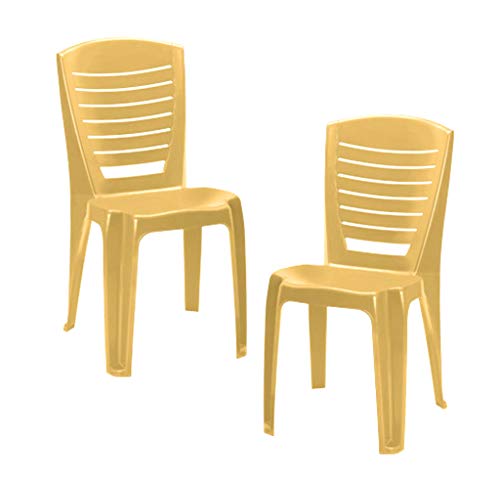 Image of Nilkamal CHR4025 Plastic Mid Back with Arm Chair | Chairs for Home| Dining Room| Bedroom| Kitchen| Living Room| Office - Outdoor - Garden | Dust Free |100% Polypropylene Stackable Chairs | Set of 2