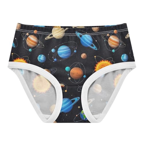 Joisal Colorful Planets Cartoon Toddler Girls Underwear 2t Cotton Panties for Girl Funny Undies Kids Briefs