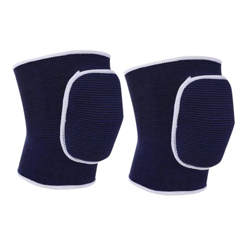 FRCOLOR 2 Pcs Breathable Protective Knee Pads Ergonomic Design for Fitness Dance Comfortable Elastic Protection Gears Blue for Volleyball Sports Activities
