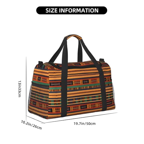 african weaving print Weekender Overnight Carry On Bag Gym Luggage Bag Duffel Bag for Travel Women4