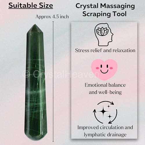 Image of Green Aventurine Crystal Wand - Pointed Crystal Wand for Energy Healing, Chakra Balancing, Meditation and Home Decor - Crystals and Healing Stones for Gift