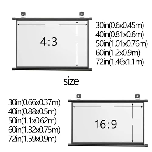 Pantalla de proyección manual 72 pulgadas 16:9 miniatura 3